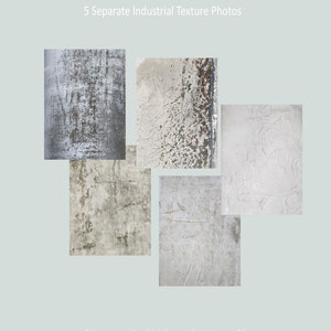 5 Industrial Plaster Cement Texture Images, JPG Files, Instant Download, Grunge Neutral Distressed Stock Photo Overlays image 1