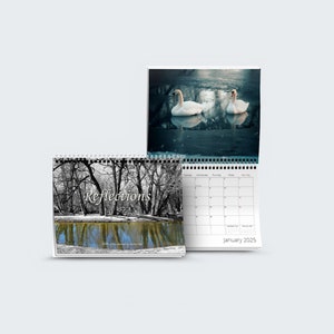 Photography Calendar 2025 Reflections in Water, Wall Hanging Monthly Date Reminder, Christmas Gift for Parents or Friend image 3