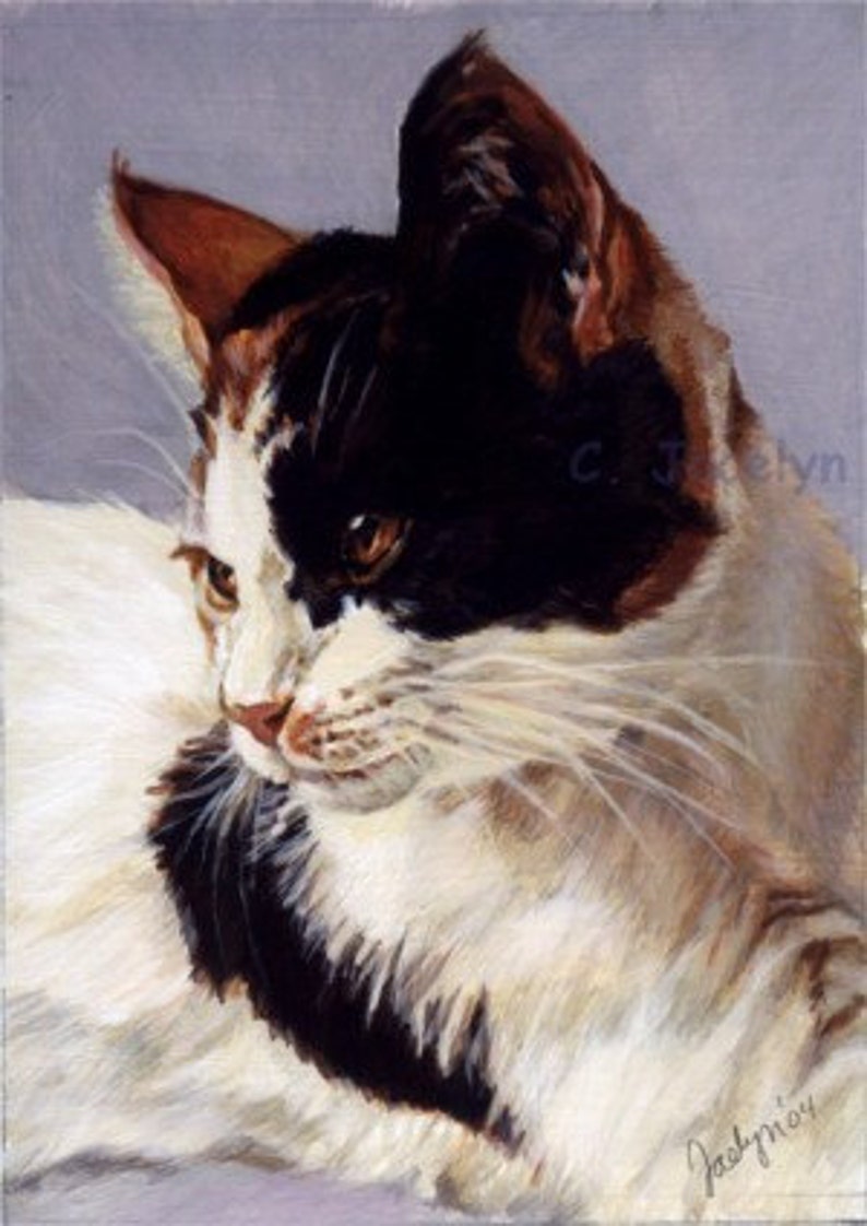Custom Cat Portrait Painting by Professional and Experienced Artist and Realism Painter Jocelyn Ball, Acrylic on Board image 6