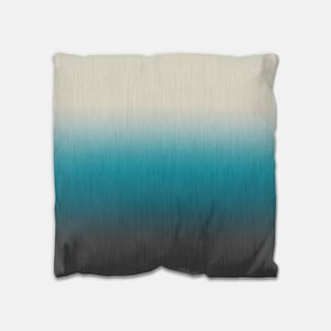 Ombre Outdoor Pillow Cover and Insert, Grey Green Cream Modern Abstract Patio Chair Cushion image 2