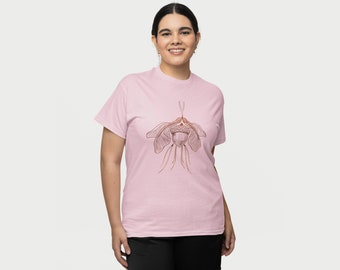 Forest Moth T-Shirt, Unisex Soft Summer Graphic Tee, Nature Lover Gift, Light Colour Options