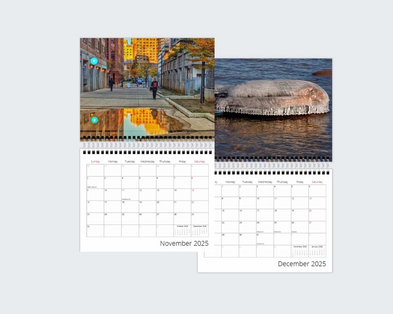 Photography Calendar 2025 Reflections in Water, Wall Hanging Monthly Date Reminder, Christmas Gift for Parents or Friend image 10