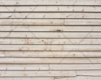 May include: Close-up of a light-colored wooden wall. The wall is constructed of horizontal planks with visible wood grain and knots. The planks are evenly spaced and create a textured surface, ideal for backgrounds and rustic designs.