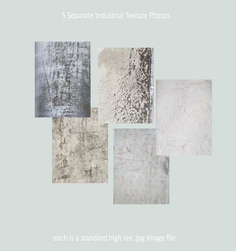 5 Industrial Plaster Cement Texture Images, JPG Files, Instant Download, Grunge Neutral Distressed Stock Photo Overlays image 1