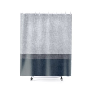 Man Cave Shower Curtain, Simple Stripe Color Block, Modern Bath Decor
