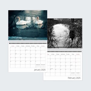 Photography Calendar 2025 Reflections in Water, Wall Hanging Monthly Date Reminder, Christmas Gift for Parents or Friend image 4