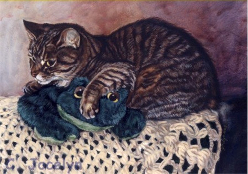 Custom Cat Portrait Painting by Professional and Experienced Artist and Realism Painter Jocelyn Ball, Acrylic on Board image 3