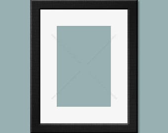 DIGITAL Mockup Frame, Black Geometric Crackle Pattern, Art Print Display Frame, Modern Frame and White Mat, png Photo Frame and Drop Shadow