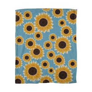 Sunflower Honeycomb Pattern Throw Blanket, Warm Light Soft Fleece Floral Throw, Modern Country Home Decor, SHIPS FROM USA image 5