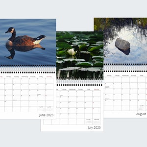 Photography Calendar 2025 Reflections in Water, Wall Hanging Monthly Date Reminder, Christmas Gift for Parents or Friend image 7