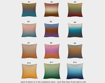 Modern Ombre Colours Pillow Covers, Gradient Abstract Cushion Case Options for Livingroom Couch or Bedroom