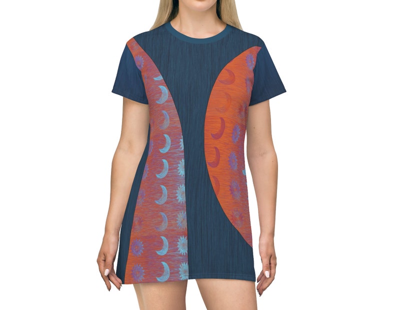 sun and moon t shirt dress