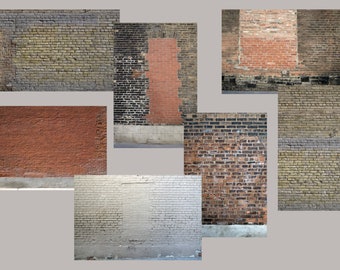 7 Old Grunge Toronto Brick Walls Vertical and Horizontal Background Digital Photo Downloads Personal and Commercial Use