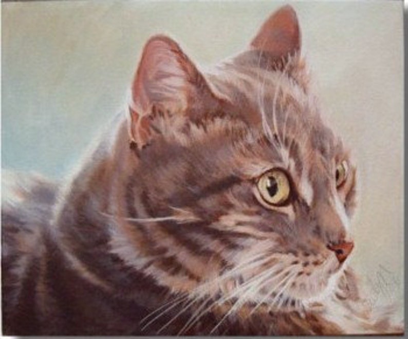 Custom Cat Portrait Painting by Professional and Experienced Artist and Realism Painter Jocelyn Ball, Acrylic on Board image 8