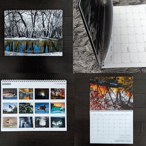 Photography Calendar 2025 Reflections in Water, Wall Hanging Monthly Date Reminder, Christmas Gift for Parents or Friend image 2