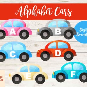 Alphabet Cars Printable Game | ABC Matching Activity for Kids | Educational Car Letters Game | Preschool Learning | Instant Download