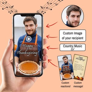 Cartão eletrônico de Ação de Graças, cartão digital de felicitações, namorado, marido, cartão engraçado, presentes exclusivos para ele