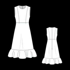 Ruffle Midi Dress Sewing Pattern: Easy Summer Wedding (PDF Pattern, XS ...