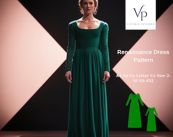 Renaissance Dress Sewing Pattern: Cosplay, Victorian, Elvish (XS-4XL) (Digital Download)