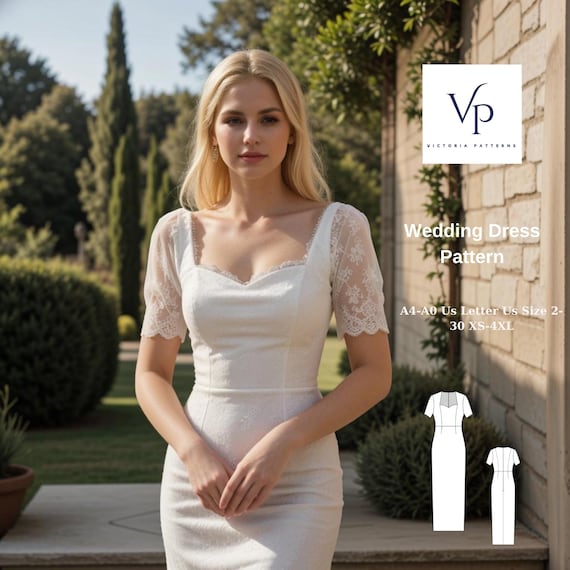 short wedding dress patterns Short Floral Lace Wedding Dress Darsi US 20