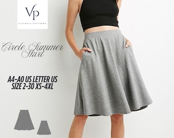 Cottagecore Circle Skirt Sewing Pattern: Easy Flare Skirt (XS-4XL) (Digital Download)