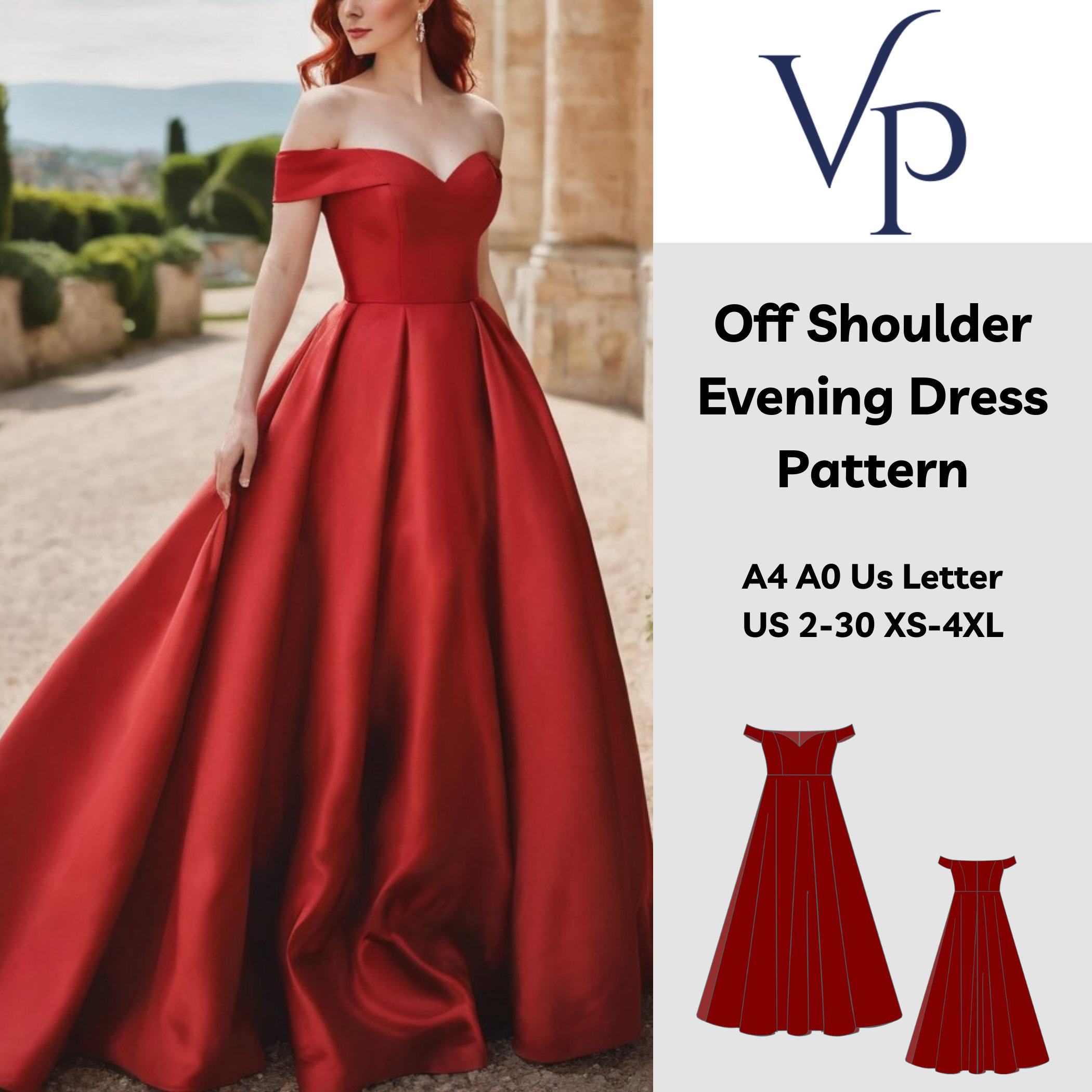 Off Shoulder Sweetheart Neck Dress Sewing Pattern Bridal Gown Prom Dress Evening Gown Ball Gown Bridesmaid Dress XS 4XL Etsy