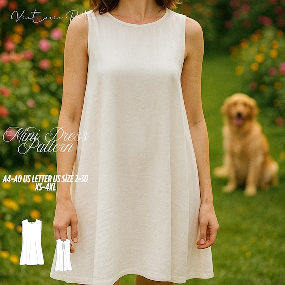 linen mini dress pattern Soho Polka Dot Linen Mini Dress Brown / M