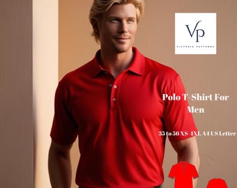 Men's Polo T-Shirt Sewing Pattern: Sizes XS-4XL (Digital Download)