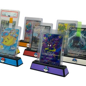 Présentoir de cartes Pokémon personnalisé avec broches interchangeables - Présentoir de cartes esthétique, cadeau pour joueur, présentoir de cartes Pokémon PSA CGC TCG