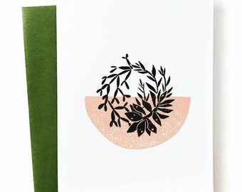 Succulents - Blank Greeting Card