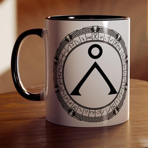 Stargate Coffee Mug, Sci-Fi Gift, Dialling Address Stargate SG1, Two-Tone Coffee Mug, Stargate Atlantis, Stargate Universe