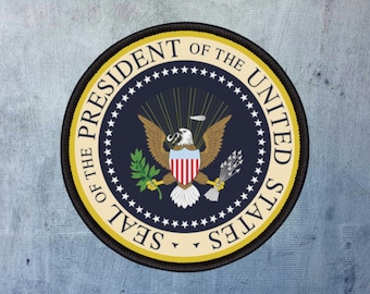 Seal of the President of United States Iron-On Patch, Patriotic Emblem Badge, Sew-On Applique, US Government Symbol, Presidential Seal