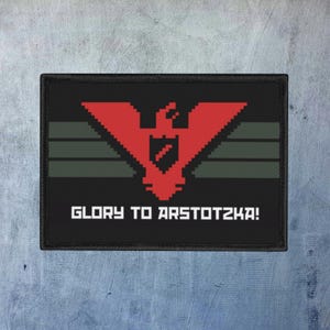 Bandiera Glory to Arstotzka, gioco Papers Please, regalo per giocatori, gadget per videogiochi, collezione di toppe, toppe termoadesive per decorazioni di giacche
