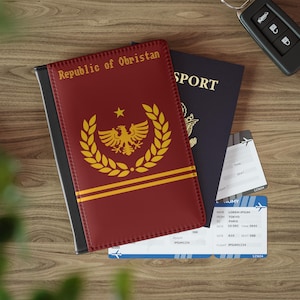 Portapassaporto Obristan, bandiera Obristan, gioco Papers Please, portapassaporto, portafoglio da viaggio, organizer per documenti, regalo per giocatori, accessorio da viaggio