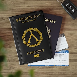 Etui pour passeport SG1 There's No Place Like Home - Etui pour passeport Home Chevron Star Gate