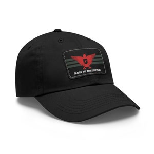 Cappello militare con emblema Glory to Arstotzka, cappello Glory to Arstotzka, bandiera di Arstotzka, Papers Please, cappello da papà con toppa in pelle (rettangolare)
