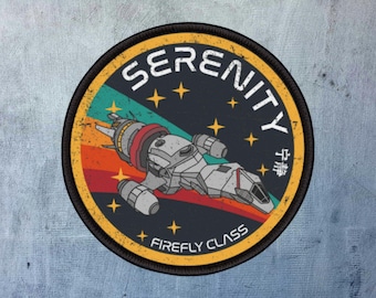 Nostalgic Iron-On Patches for Sci-Fi Fans, Serenity Patch, Firefly Class, Custom Apparel Decor, Unique Gifts for Geeks