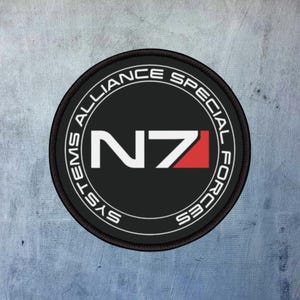 Patches de ferro para N7 Mass Effect, patch de videogame, presente para jogadores, emblema bordado, personalização de roupas DIY, acessório de moda nerd