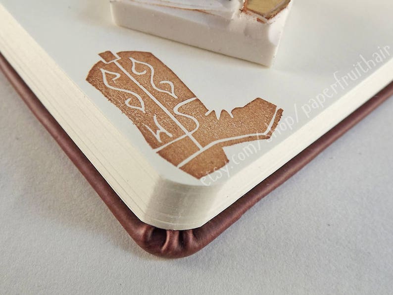 cowboy boot hand carved stamp