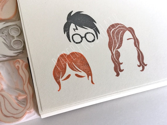 Hand carved rubber stamp Snape from Harry Potter