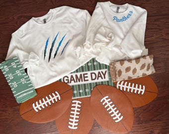 Carolina Panthers Sweatshirt: Game Day Claw Marks, NFL Football