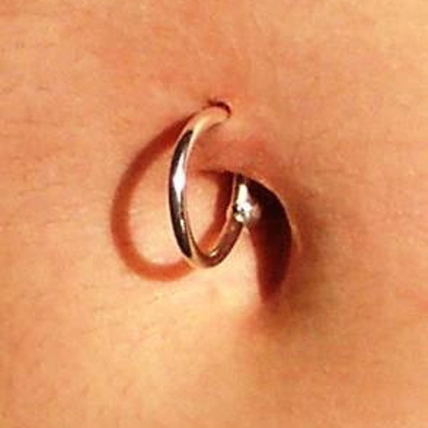 10mm -- 14k ROSE over Solid Fine Silver Belly-Button Ring 14 gauge