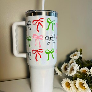 40oz Bow Tumbler | Spill proof | Iced Coffee Cup| Gifts for Her | Girly Girl | Trendy