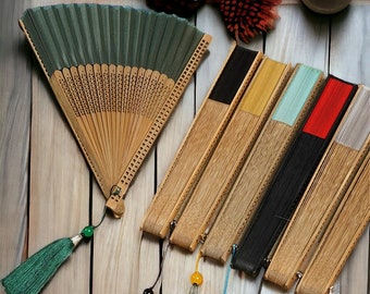 Bulk Wedding Fan, Rustics Fan, Silk Fan, Costume Fan Handmade, Carved Bamboo Folding Fan for Weddings, Parties, and Vintage-Inspired Décor