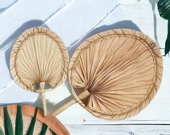 Natural Palm Leaf Hand Fan, Chic Rustic Touch, Handmade Rattan Fans, Wedding Decor and Farmhouse Ornaments, Mosquito Repellent Hand Fans