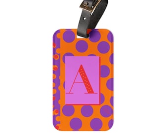 Etiqueta de equipaje acrílica personalizada, etiqueta de viaje con monograma personalizado, identificador de maleta colorido