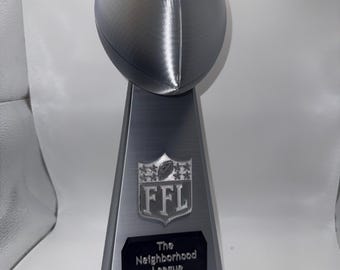 Custom Fantasy Football Championship Trophy – 15" Tall – Personalized Engraving Included