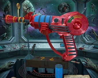 Black Ops Zombies Ray Gun Prop w/ Mystery Box Stand | Zombies Weapon | Wonder Weapon | Gaming Collectible | Call of Duty | Mk1 Raygun