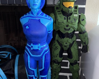 30–32 Inch Life Size Halo Statue | Large Halo Display Figure | 3D Printed Collector | Gaming Room Decor | Arbiter | Master Chief | Cortana