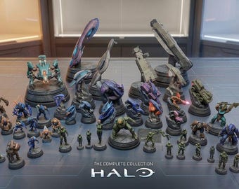 Halo 3D Prints All Characters Vehicles Custom Sizes Mini Figures Master Chief Warthog Pelican Scarab Spartan Collectibles Gamer Gift